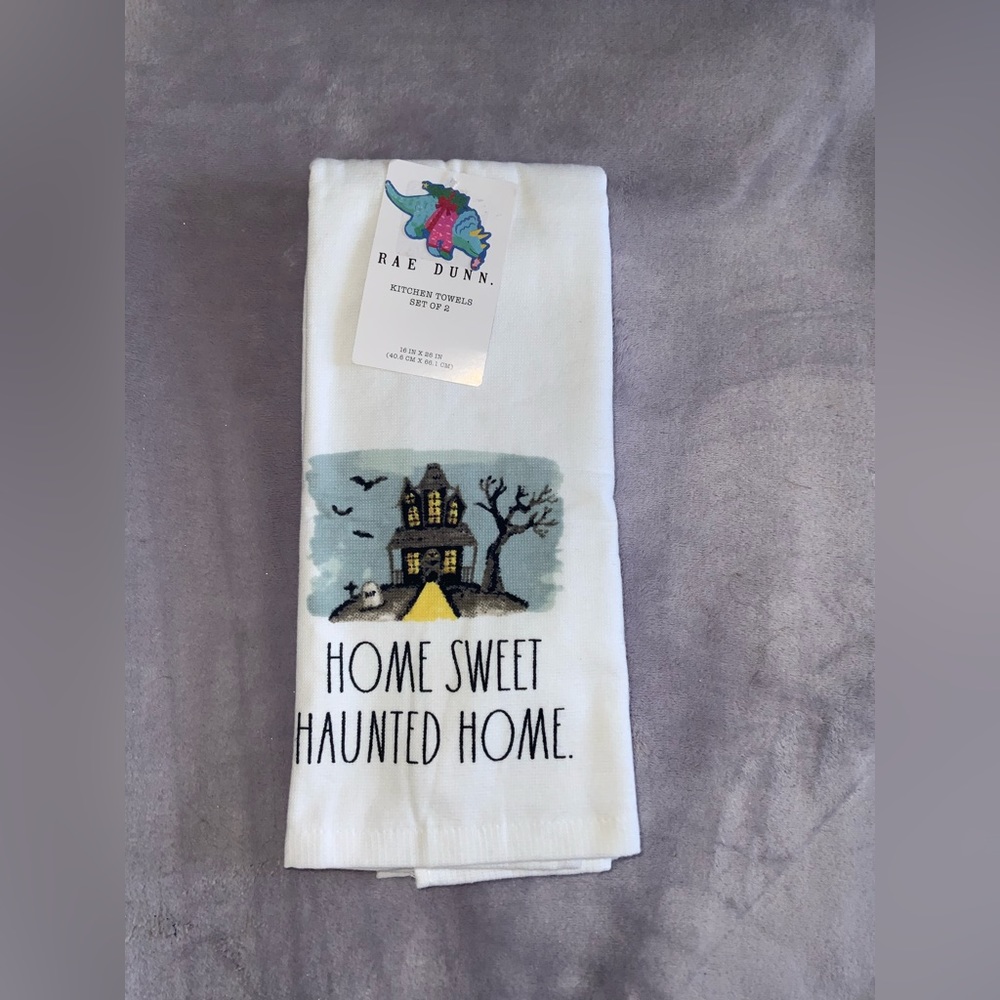 Rae Dunn HOME SWEET HAUNTED HOME Kitchen Dish Towels